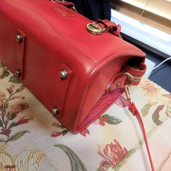 SOLD! Dooney & Bourke Red Leather Satchel Vintage All Weather Leather - Picture 6 of 16